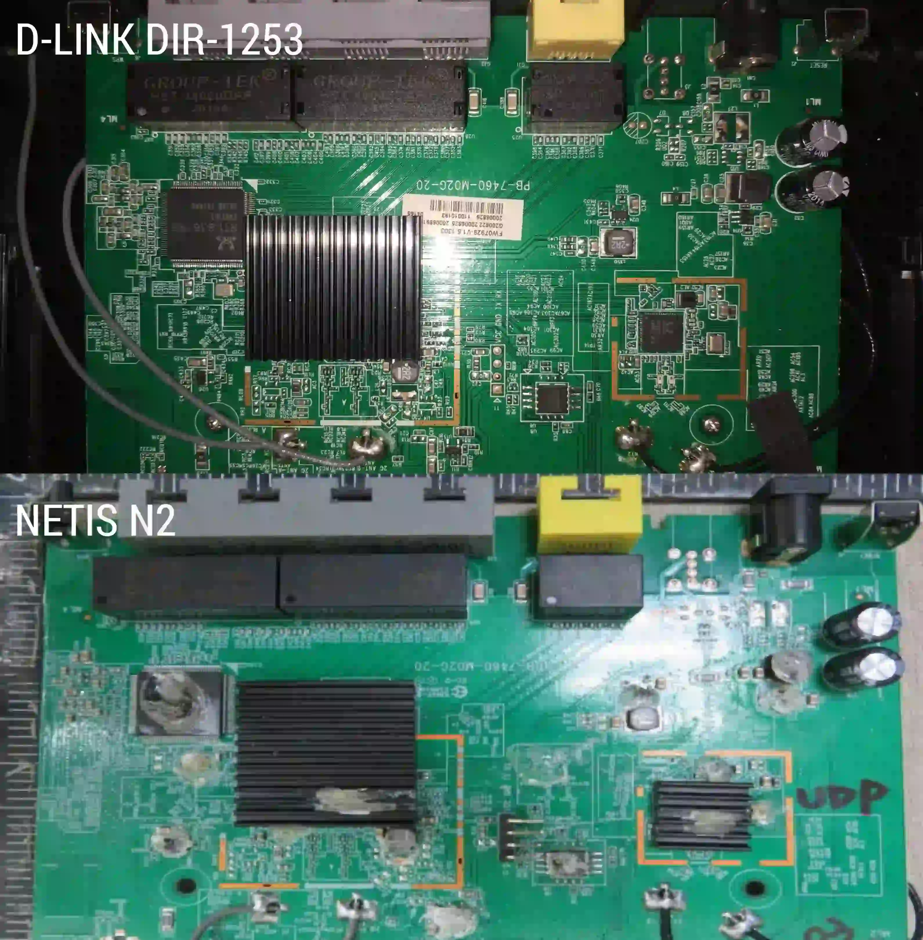 PCB Compare: D-Link DIR-1253 vs. Netis N2M. Revelation